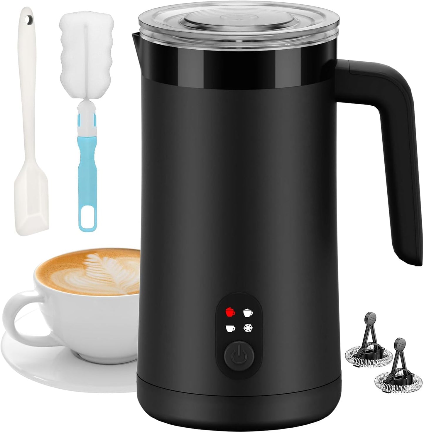 Ovetedot 4-in-1 Milk Frother: Hot/Cold Foam Maker