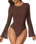 Avidlove Women's Bell Long Sleeve Bodysuit - Elegant Stretch Mesh