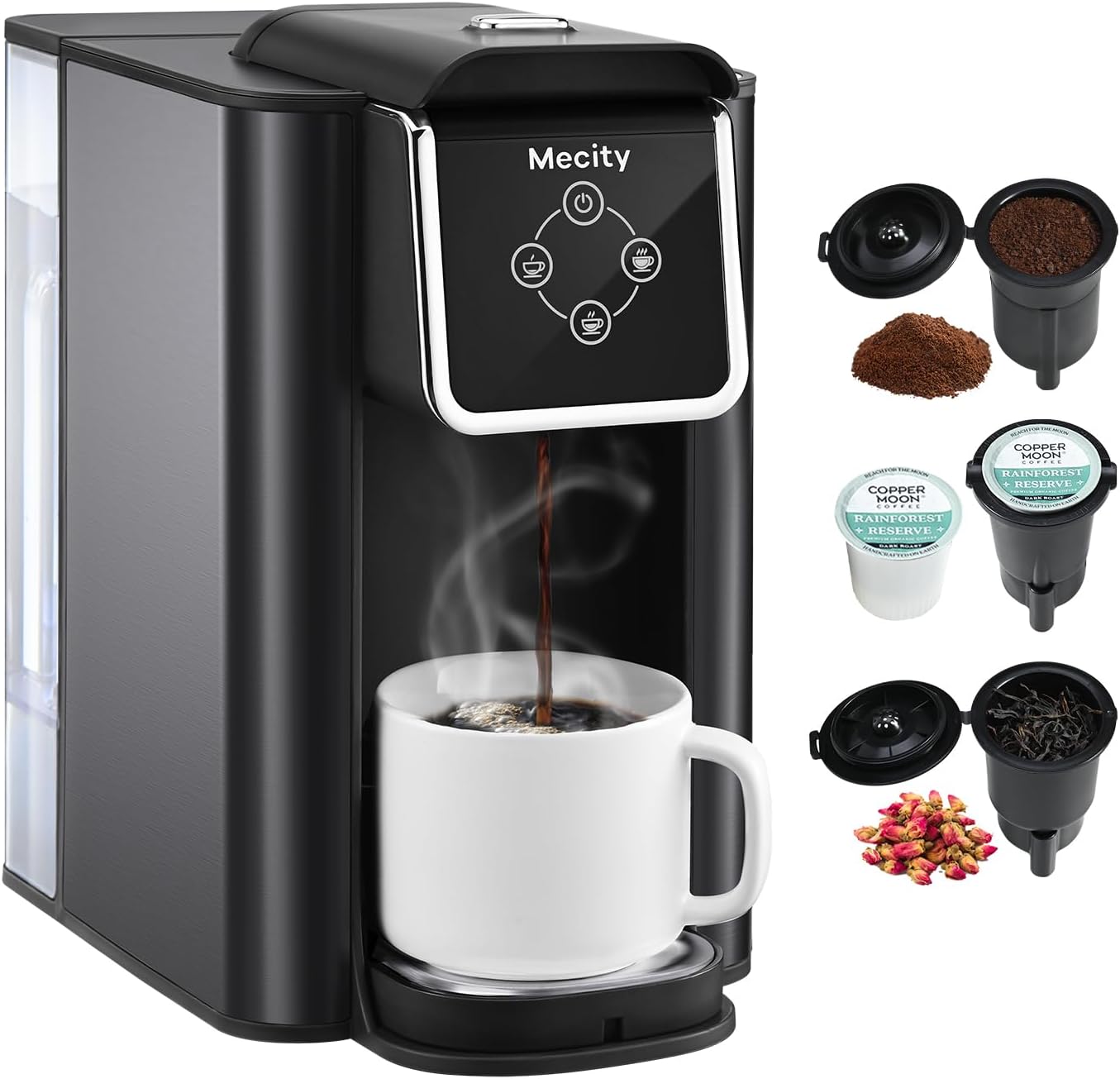 Mecity 3 in 1 Coffee Maker for K Cup and Loose Tea Brewing