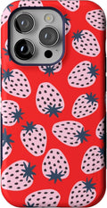 Casely iPhone 14 Pro Case I'd Pick You - Bold Red Strawberry Protects