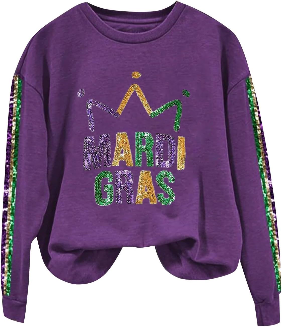 Glitter Mardi Gras Long Sleeve Shirt