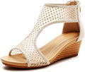 Women's Slide Wedge Sandal Open Toe High Heel with Zipper Back