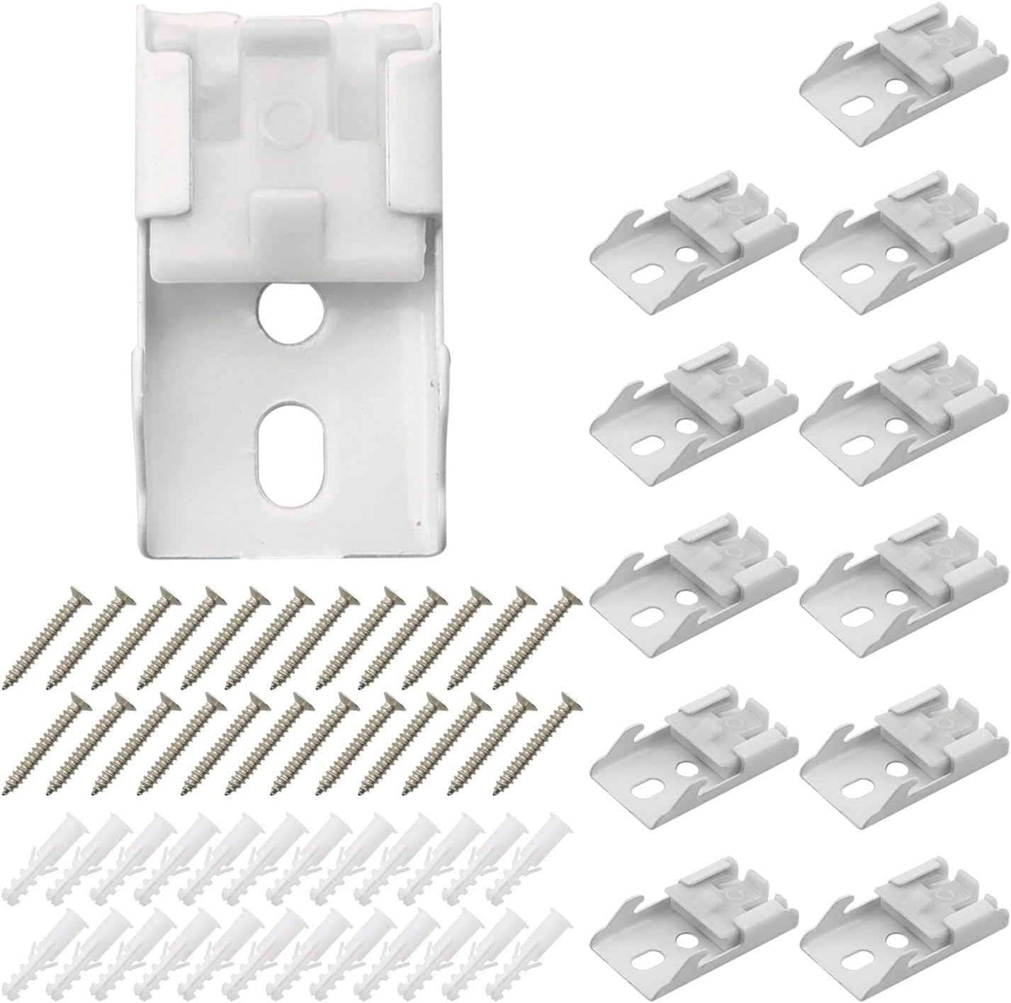 12pcs White Ceiling Mount Brackets for Flexible Curtain Tracks