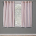 Talia Double Layer Curtains 52in x 63in Rose Blush - 2-Pack