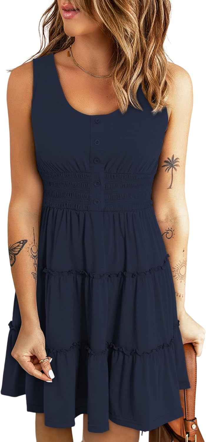 Dokotoo Womens Summer Dresses 2025 Casual Swing Mini Dress