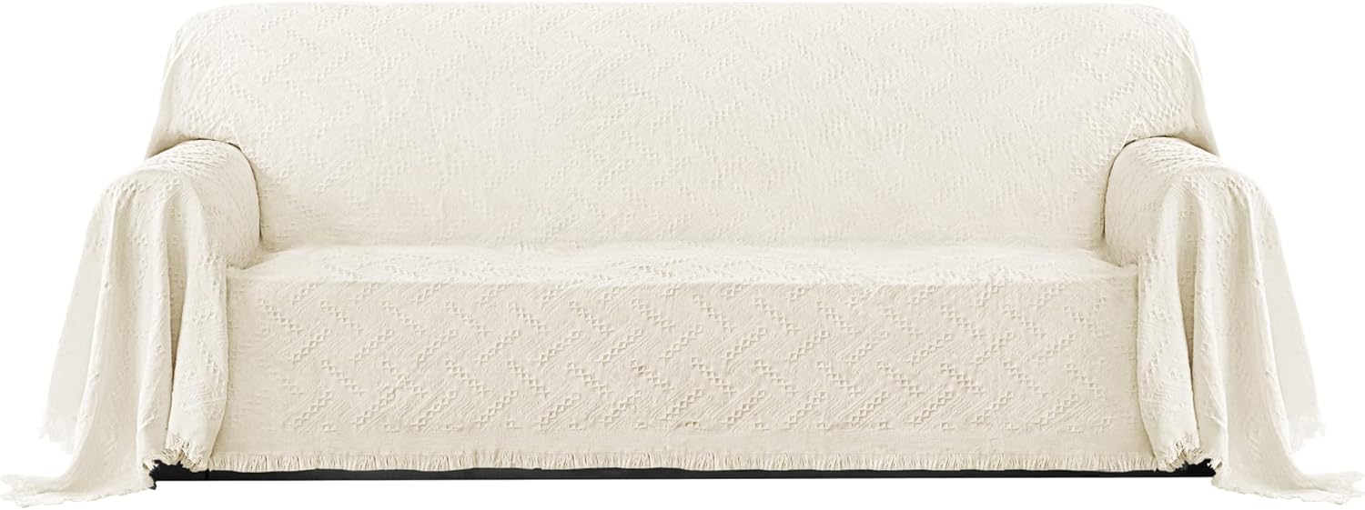 PureFit Geometric Jacquard Throw Sofa Cover for 3 Cushion Use