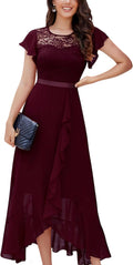 BeryLove Formal Dresses for Women with Slit - Elegant Lace Cocktail