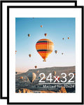 24x32 Picture Frame with 20x24 Mat Set of 2 - Large Black Poster