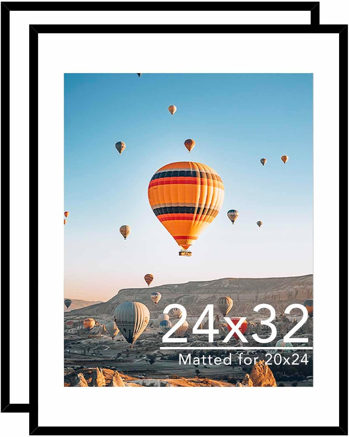 24x32 Picture Frame Set of 2 with 20x24 Mat for Photos