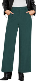 Corduroy Wide Leg Pants High Waisted - Warm, Casual Trousers
