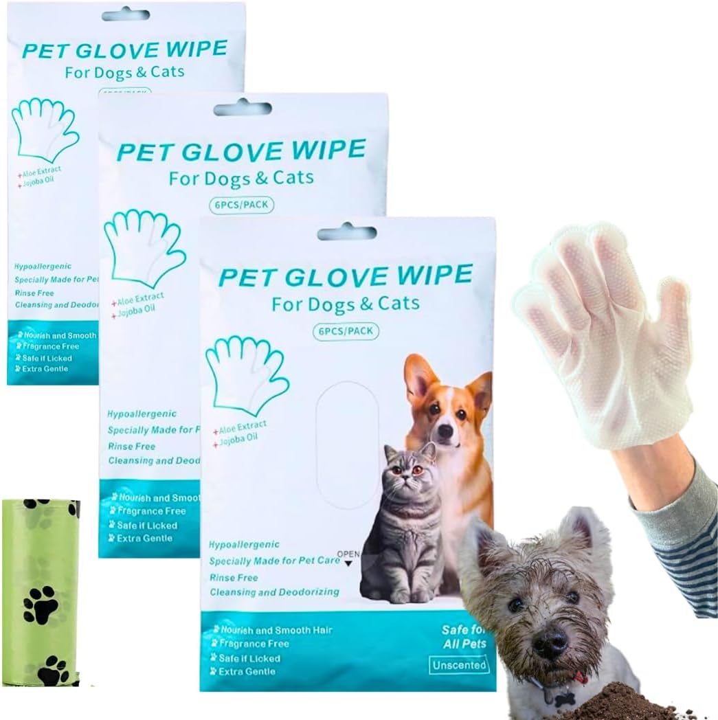 Hypoallergenic Pet Grooming Wipes, 3 Pack