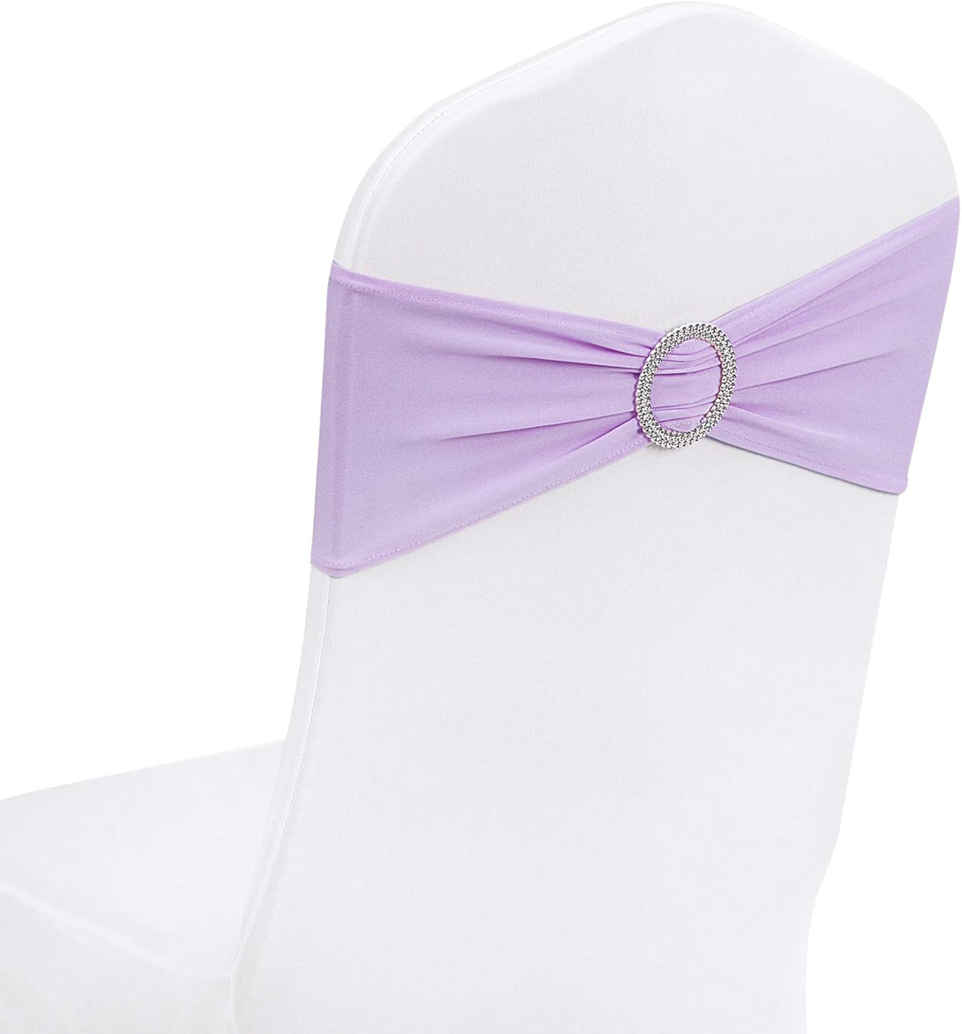50pcs Lavender Spandex Chair Sashes with Buckle Slider for Events