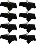 8 Pack Black Cloth Tablecloth 60 x 126 in for 8 ft Rectangle Tables