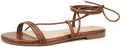 Women's Strappy Lace Up Flats Sandals - Comfortable Tie Up Flats
