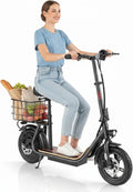Caroma Electric Scooter with Seat: 30 Miles Range & 20MPH Speed