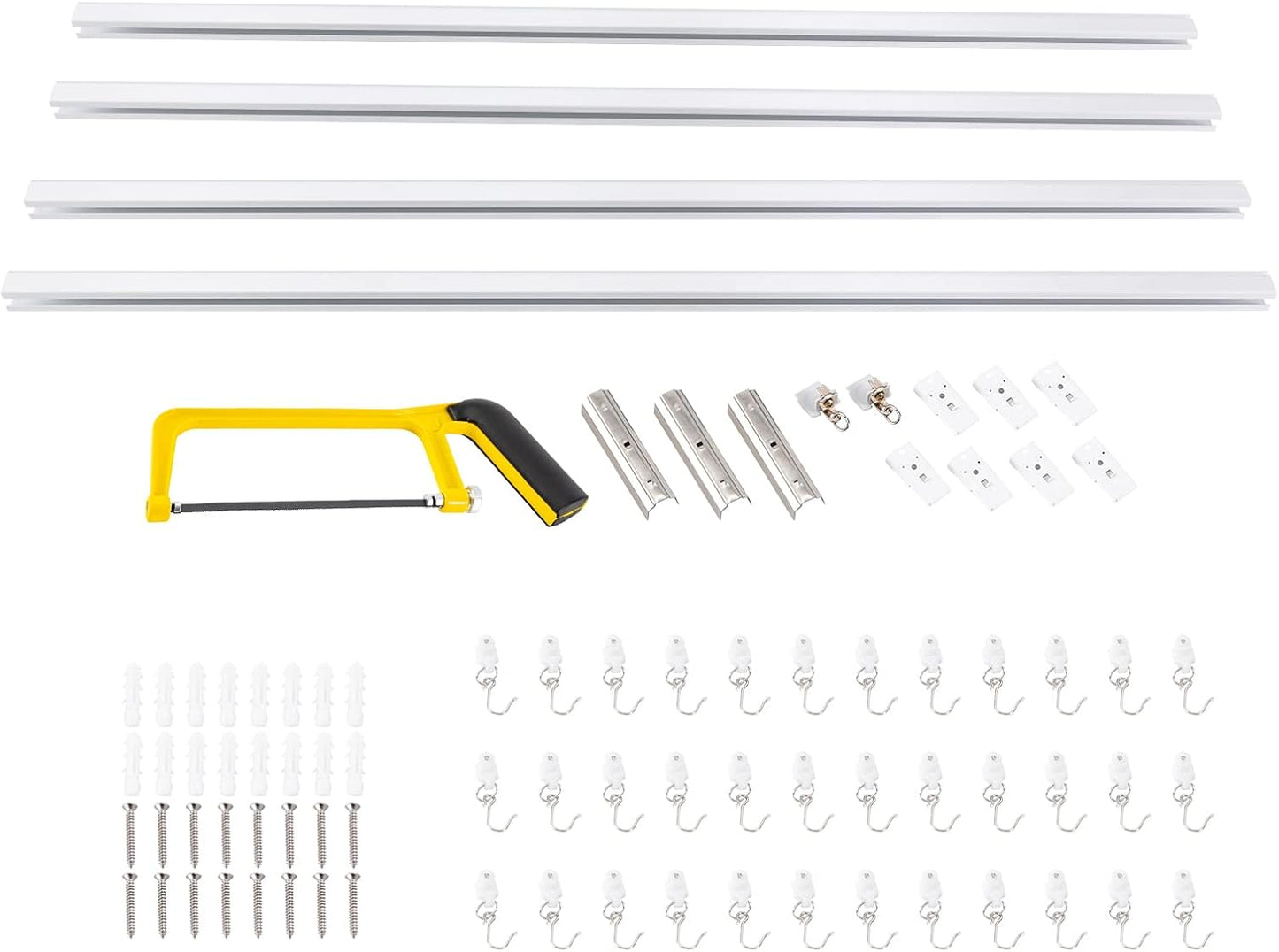 YIYIBYUS Ceiling Mount Curtain Track Kit - Space-Saving, Wide Scalable (White)
