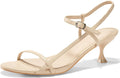 Coutgo Womens Strappy Heeled Sandals Kitten Low Heel - Comfortable