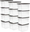 Sterilite 12-Pack Plastic Storage Bins w/ Lids 50 Qt - Clear
