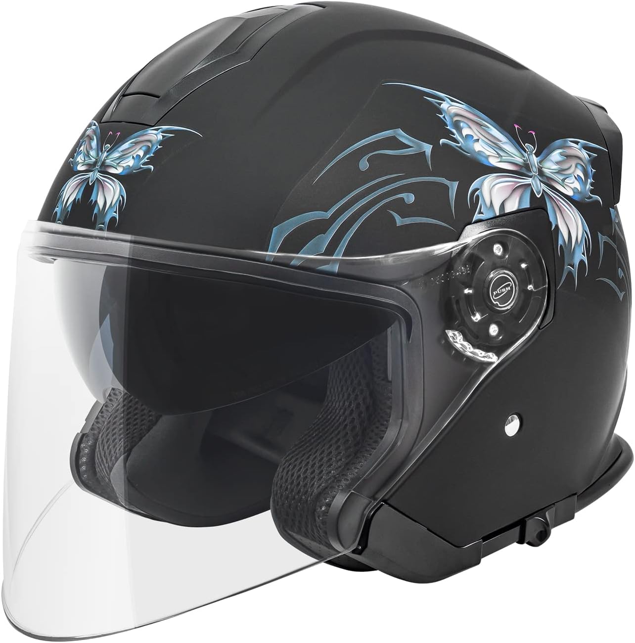 VCAN V88 Open Face Motorcycle Helmet with Integrated Sun Visor