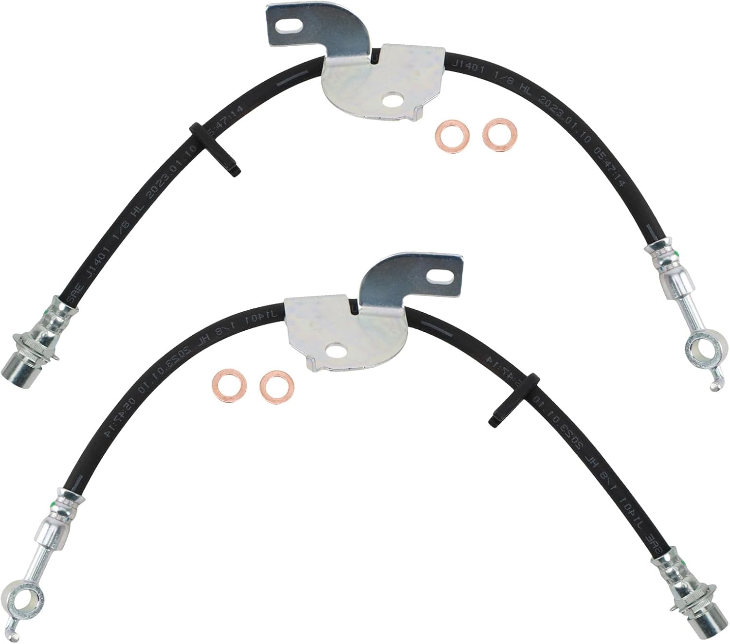TRQ Front Brake Hose Set for 2012-2014 Ford F-150 Models