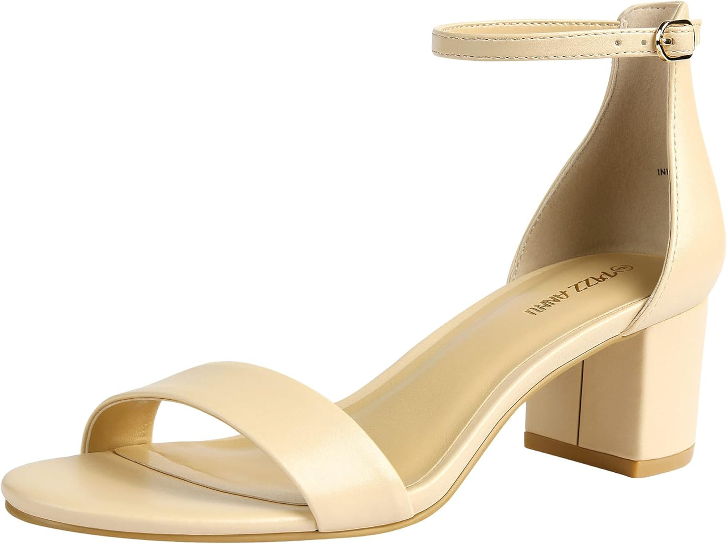 PIZZ ANNU Women's Low Block Chunky Heels Sandals for Comfort