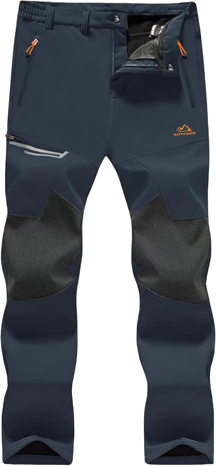 MAGCOMSEN Men's Winter Pants: Fleece Lined & Water Resistant