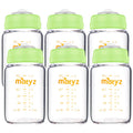 Matyz Glass Breastmilk Storage Bottles 6 Pack - Safe Wide Neck Glass