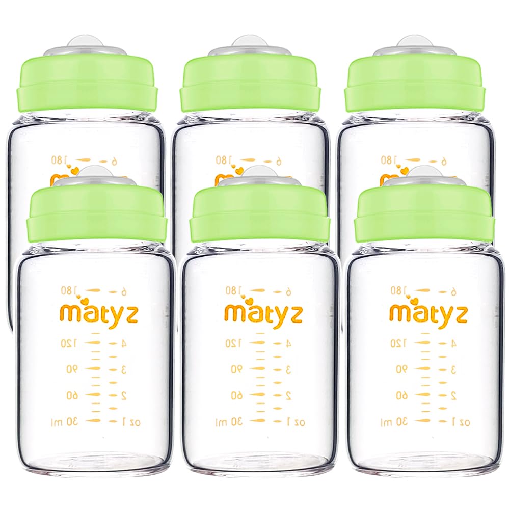 Matyz Glass Breastmilk Storage Bottles - Safe and Versatile 6 Pack