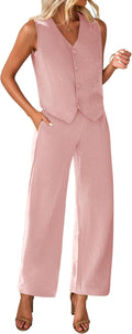 KIRUNDO Womens Two Piece Summer Suit Sets - Lightweight Office Style
