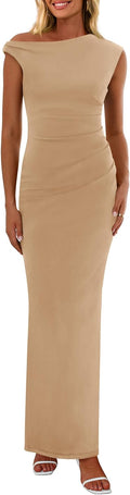 PRETTYGARDEN One Shoulder Mesh Maxi Dress - Flattering Summer