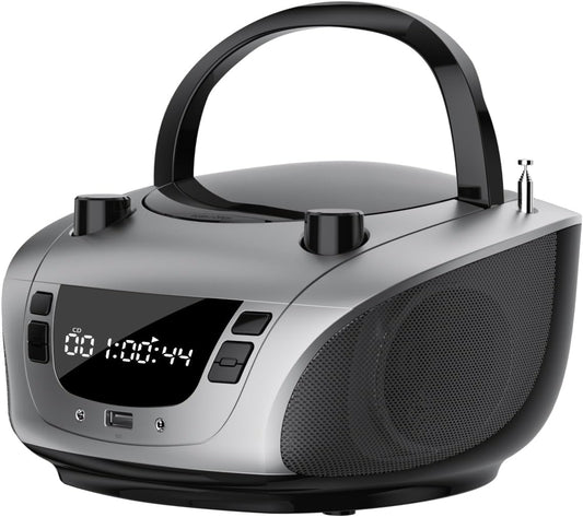LONPOO Portable Boombox with CD Player and Bluetooth Connectivity