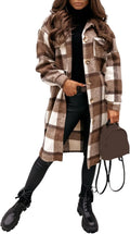 PUWEI Women's Long Flannel Plaid Jacket Shacket - Cozy Layering