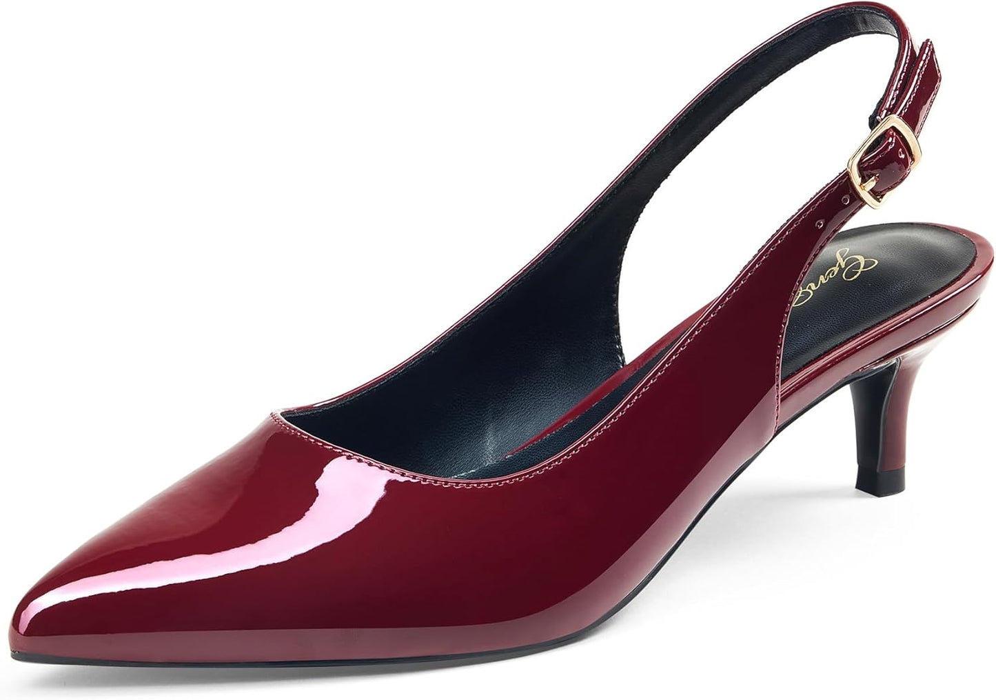 GENSHUO Low Kitten Heels Elegant Wedding Pumps for Women