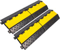Rubber Cable Ramp 2-Channel Cord Cover 2 Pack - Durable Protection