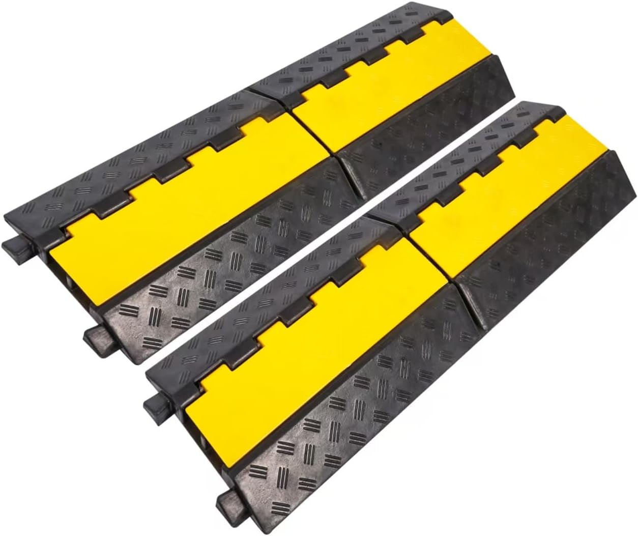 Rubber Cable Ramp Protector for Driveways - 2 Pack of Ramps