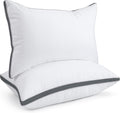 Queen Size Pillows Set of 2 - Cooling Down Alternative, Dark Grey