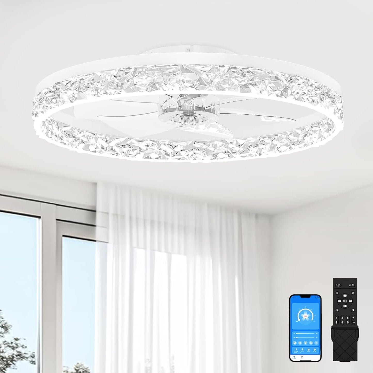 VOLISUN Fandelier Ceiling Fans with Light for Modern Homes