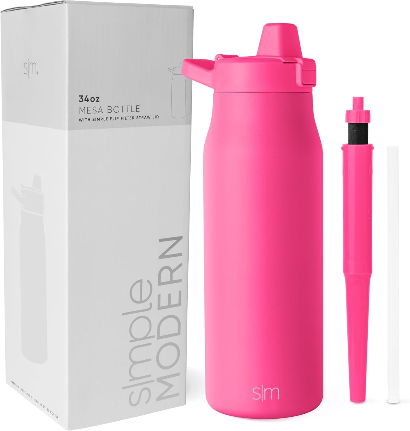 Filtered Water Bottle with Insulated Stainless-Steel Design