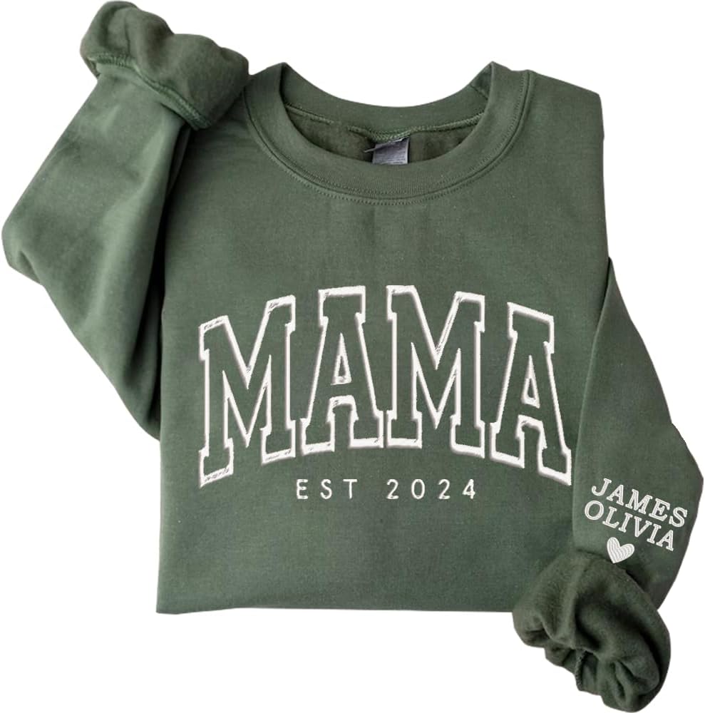 Custom Mama Sweatshirt: Personalized & Embroidered - Perfect Mom Gift! 