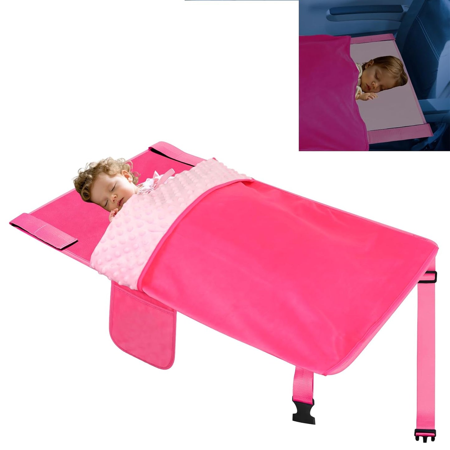 Airplane Bed for Toddler with Blanket - Travel Essentials for Kids