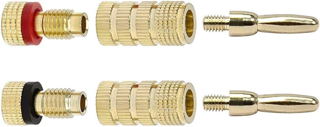 Monoprice Speaker Banana Plugs - 24K Gold Plated, 20 Pairs