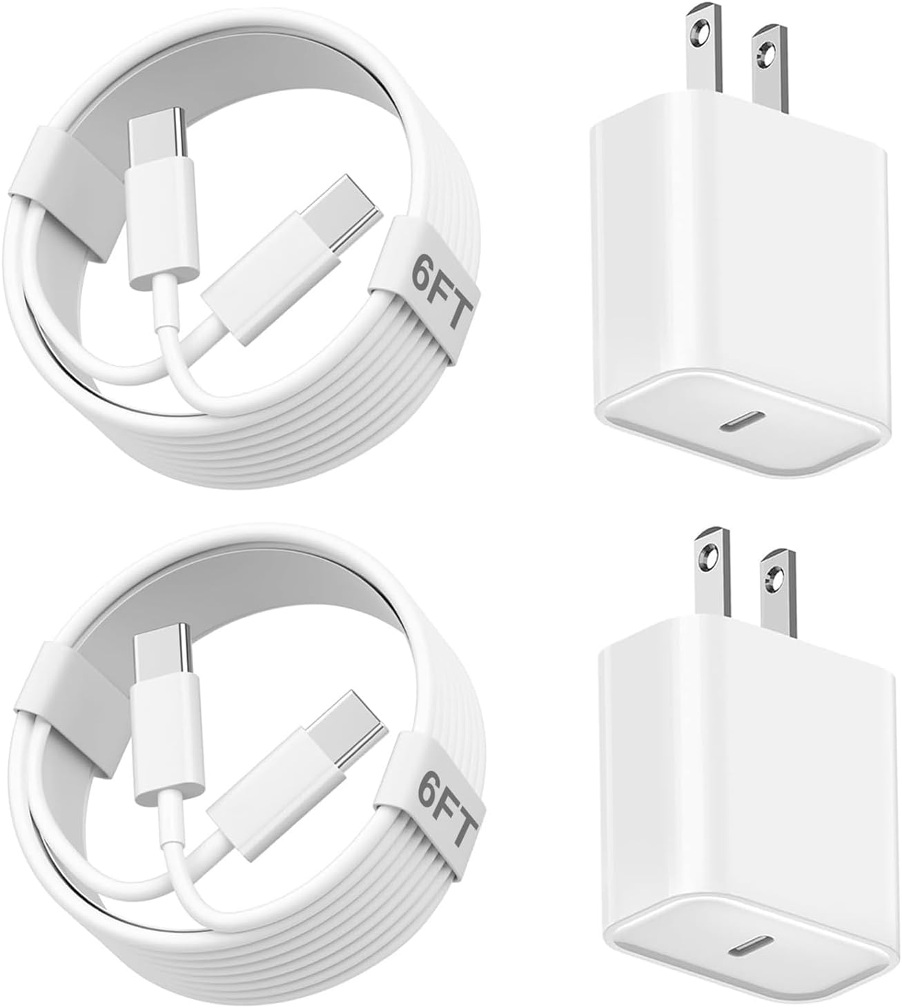 Fast Charge iPhone 16/15 Pro Set: 20W USB C Charger + 6FT Cable