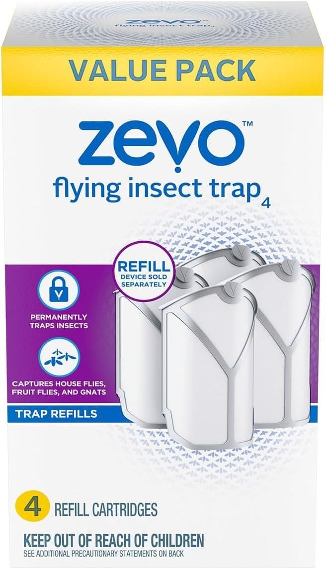 Zevo Flying Insect Trap Refills for Indoor Gnat & Fruit Fly Control