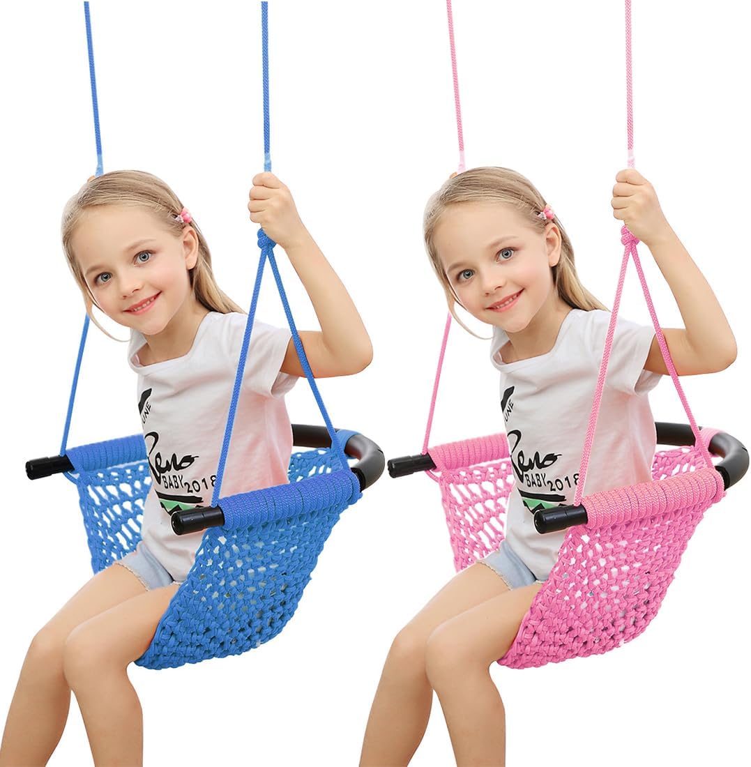 Hand-Knitting Toddler Swing Seat for Kids with Adjustable Ropes