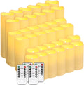36-Pack LED Flameless Candles with Remote Control - Multi-Size Set