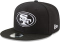 NFL 9FIFTY Black White Adjustable Snapback Hat - Classic Team Fit