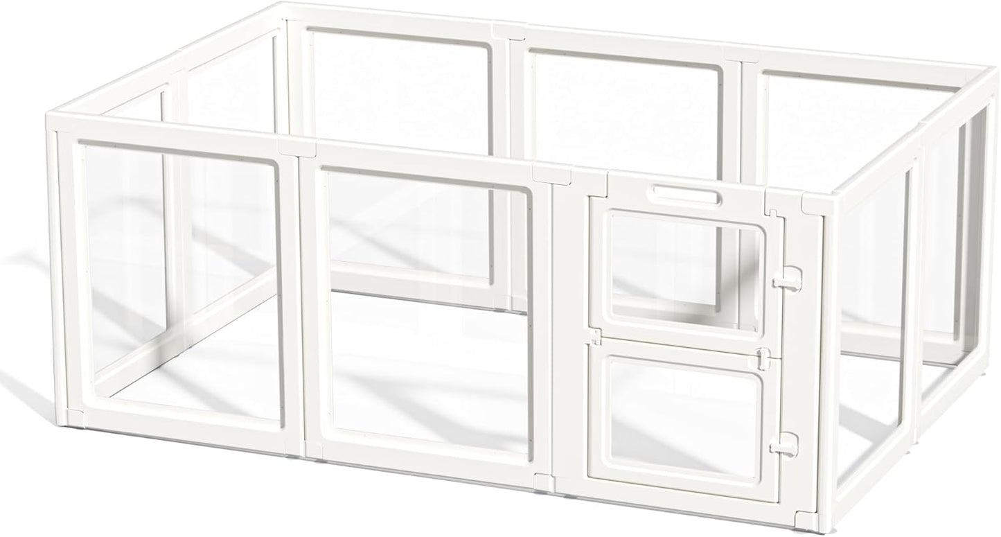 Clear Acrylic Dog Playpen Indoor for Puppies, Cats, and Rabbits
