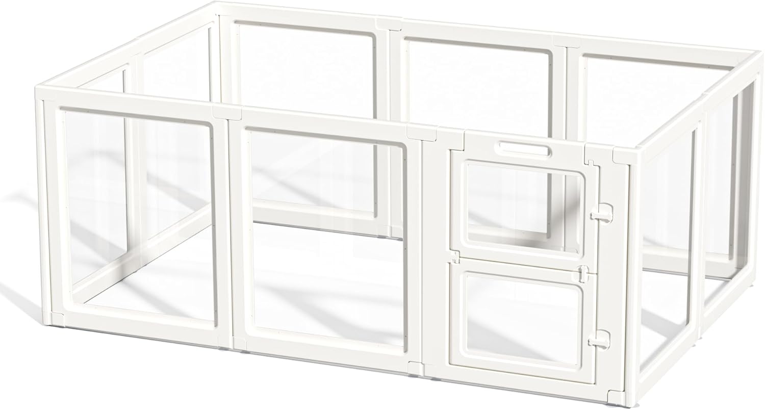 Clear Acrylic Dog Playpen Indoor for Puppies, Cats, and Rabbits