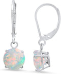925 Sterling Silver Opal Dangle Earrings - Timeless Birthstone Style