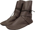 Syktkmx Mens Renaissance Boots Medieval Lace Up Cuff Ankle Boots